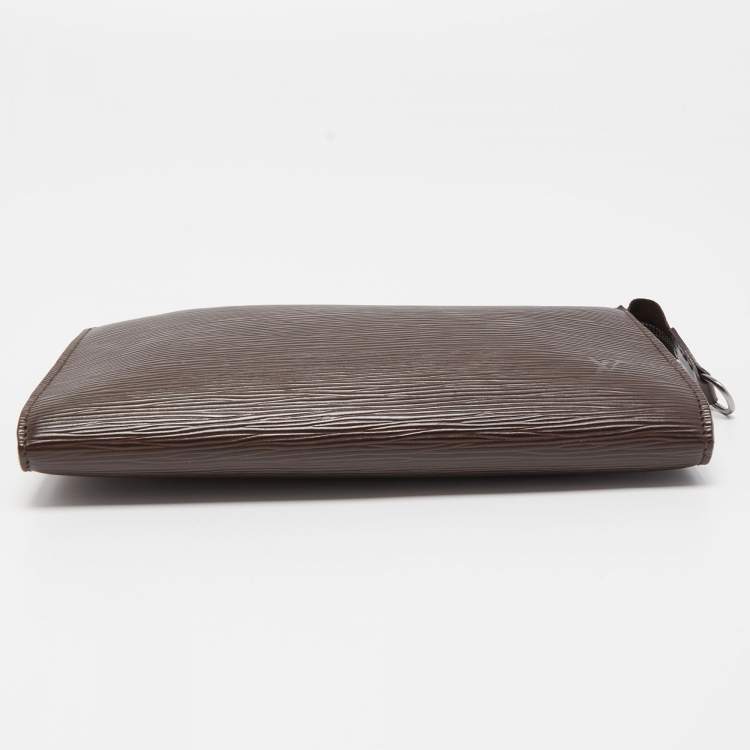Pre Owned Louis Vuitton Moka Epi Leather Pochette Accessories