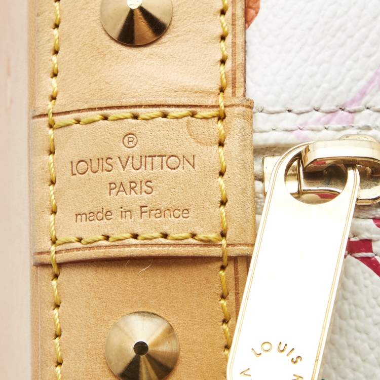 Pre Owned Louis Vuitton White Multicolor Monogram Canvas Alma PM Bag