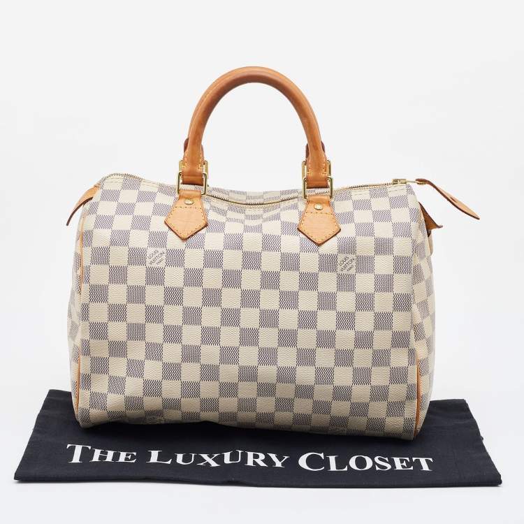 Pre Owned Louis Vuitton Damier Azur Canvas Speedy 30 Bag
