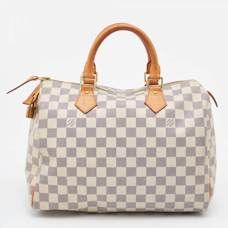 Pre Owned Louis Vuitton Damier Azur Canvas Speedy 30 Bag