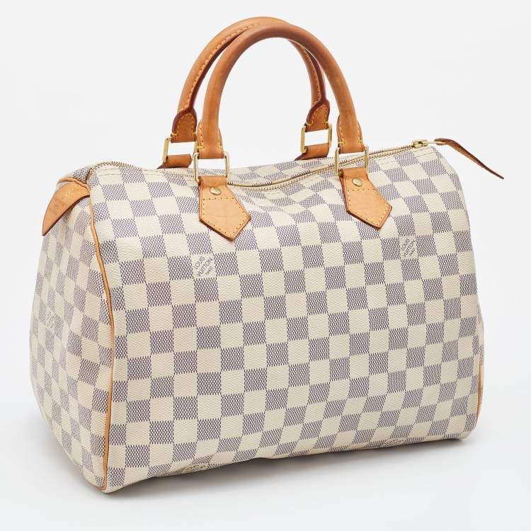 Pre Owned Louis Vuitton Damier Azur Canvas Speedy 30 Bag