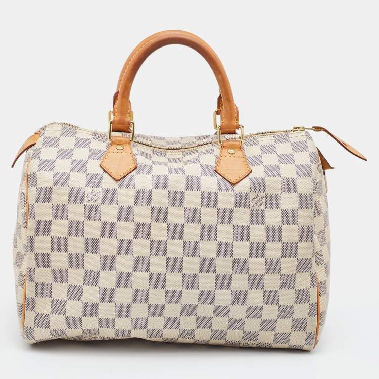 Pre Owned Louis Vuitton Damier Azur Canvas Speedy 30 Bag