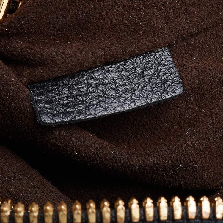 Pre Owned Louis Vuitton Black Monogram Mahina Leather Selene MM Bag
