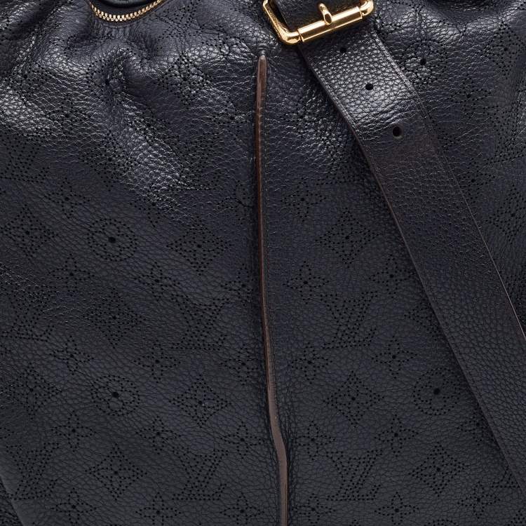Pre Owned Louis Vuitton Black Monogram Mahina Leather Selene MM Bag