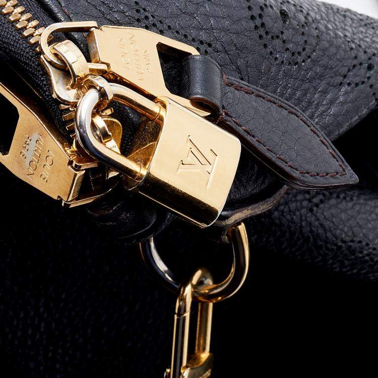Pre Owned Louis Vuitton Black Monogram Mahina Leather Selene MM Bag