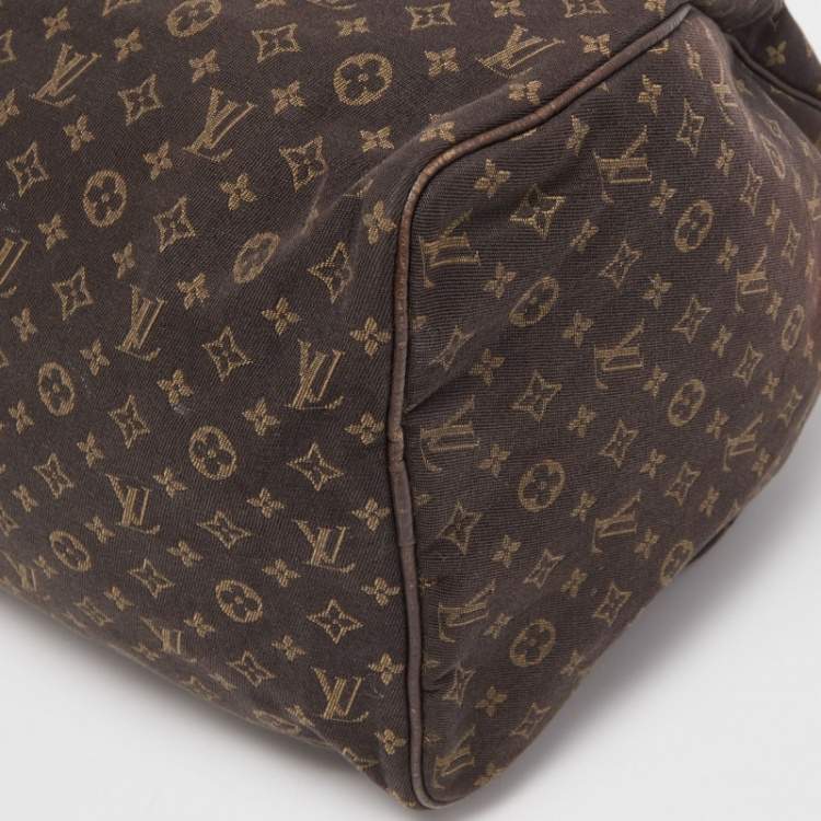 Pre Owned Louis Vuitton Ebene Monogram Canvas Mini Lin Speedy 30 Bag