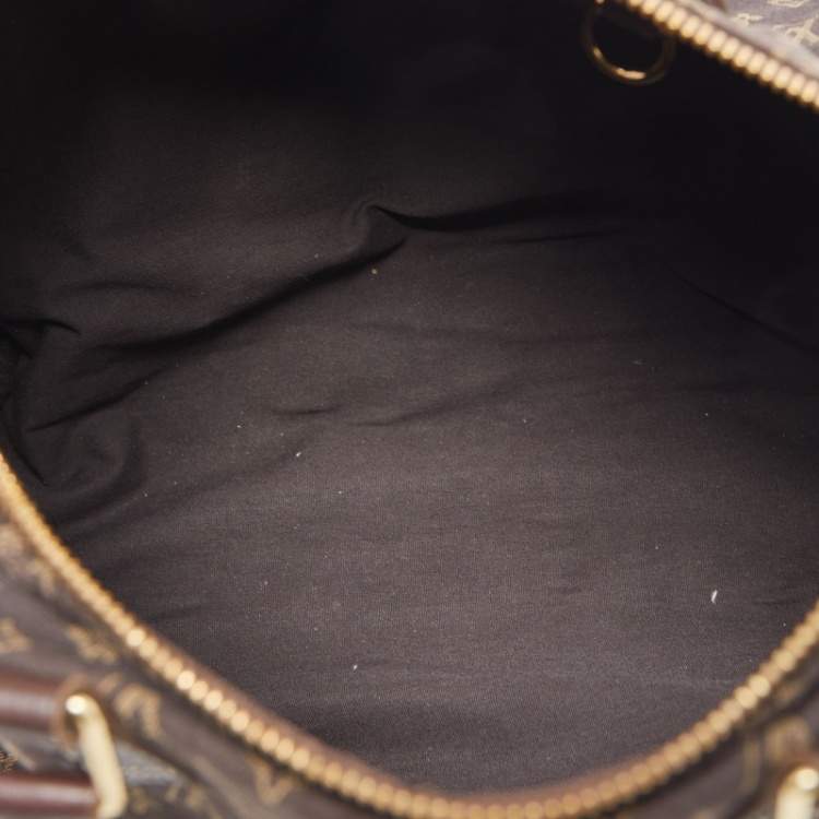 Pre Owned Louis Vuitton Ebene Monogram Canvas Mini Lin Speedy 30 Bag