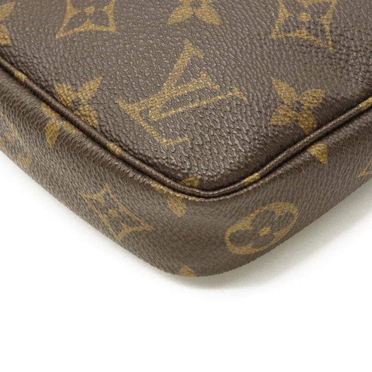 Pre Owned Louis Vuitton Brown Monogram Canvas Pochette Accessoires Shoulder Bag