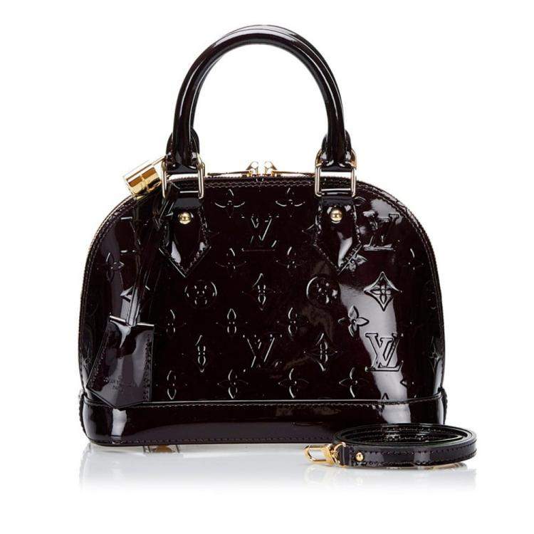 مملوكة مسبقًا Louis Vuitton Purple monogram Vernis Leather Alma BB Top Handle Bag