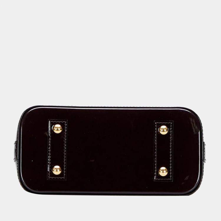 مملوكة مسبقًا Louis Vuitton Purple monogram Vernis Leather Alma BB Top Handle Bag