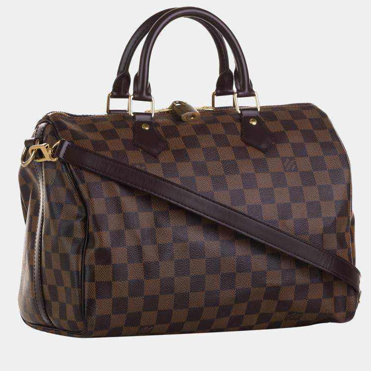 مملوكة مسبقًا Louis Vuitton Brown Damier Ebene Speedy Bandouliere 30