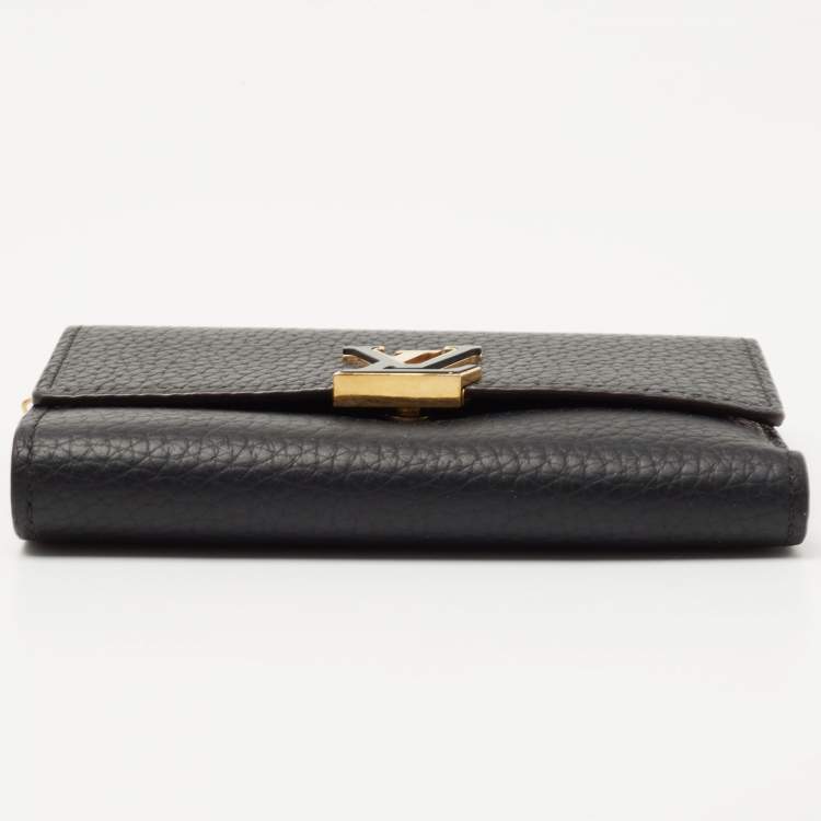 Pre Owned Louis Vuitton Black Taurillon Leather Maxi Capucines Wallet