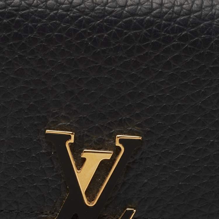 Pre Owned Louis Vuitton Black Taurillon Leather Maxi Capucines Wallet