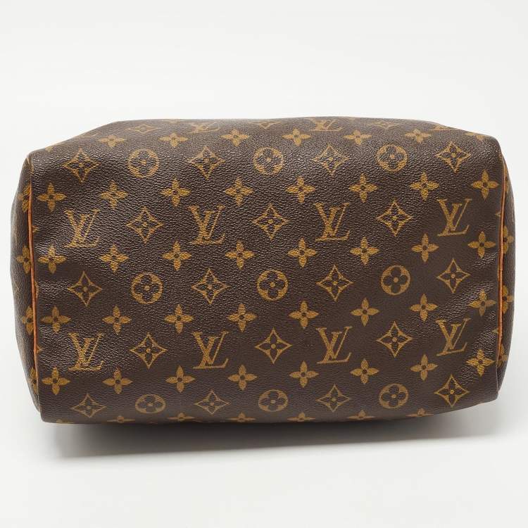 Pre Owned Louis Vuitton Brown Monogram Canvas Speedy 30 Top Handle Bag