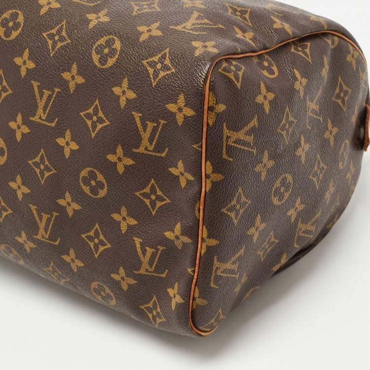 Pre Owned Louis Vuitton Brown Monogram Canvas Speedy 30 Top Handle Bag