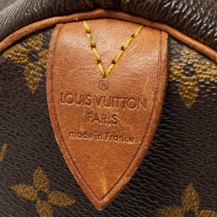 Pre Owned Louis Vuitton Brown Monogram Canvas Speedy 30 Top Handle Bag