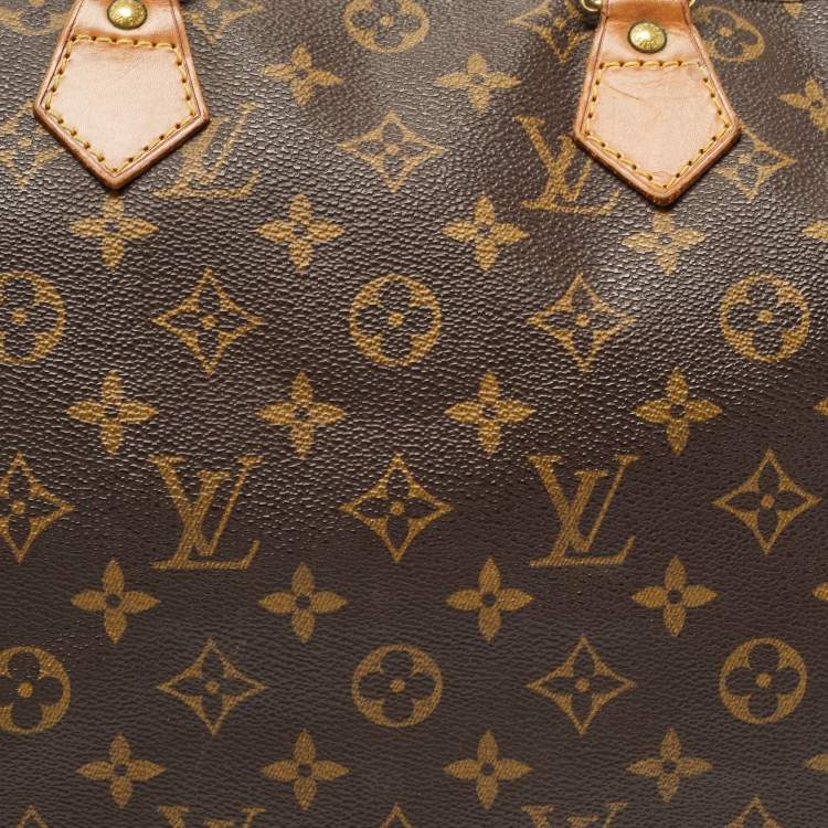 Pre Owned Louis Vuitton Brown Monogram Canvas Speedy 30 Top Handle Bag