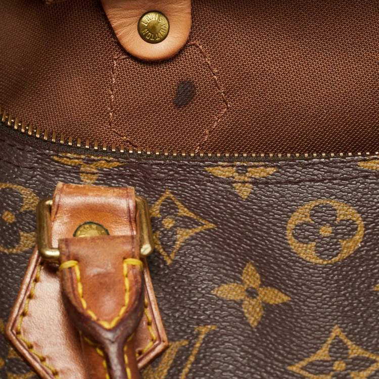 Pre Owned Louis Vuitton Brown Monogram Canvas Speedy 30 Top Handle Bag