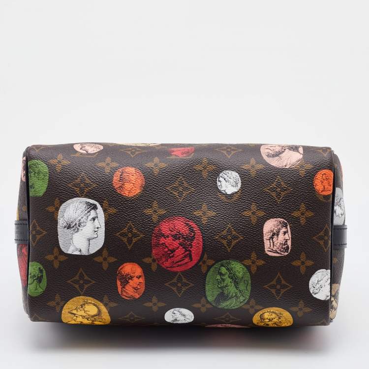 Pre Owned Louis Vuitton X Fornasetti Monogram Canvas Cameo Speedy Bandoulière 25 Bag