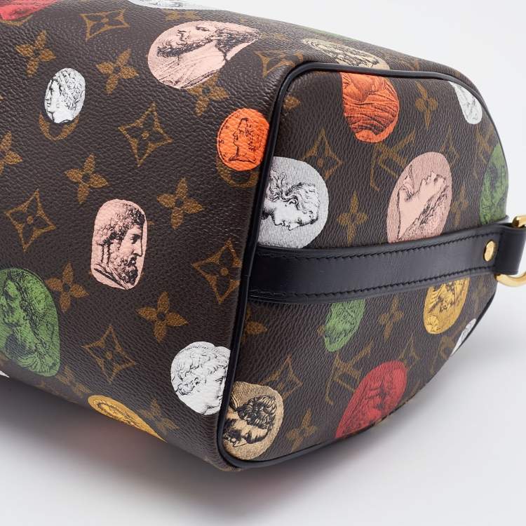 Pre Owned Louis Vuitton X Fornasetti Monogram Canvas Cameo Speedy Bandoulière 25 Bag