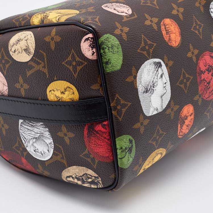 Pre Owned Louis Vuitton X Fornasetti Monogram Canvas Cameo Speedy Bandoulière 25 Bag