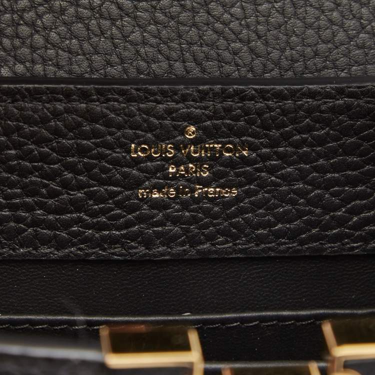 Pre Owned Louis Vuitton Black Leather Capucines Mini Bag