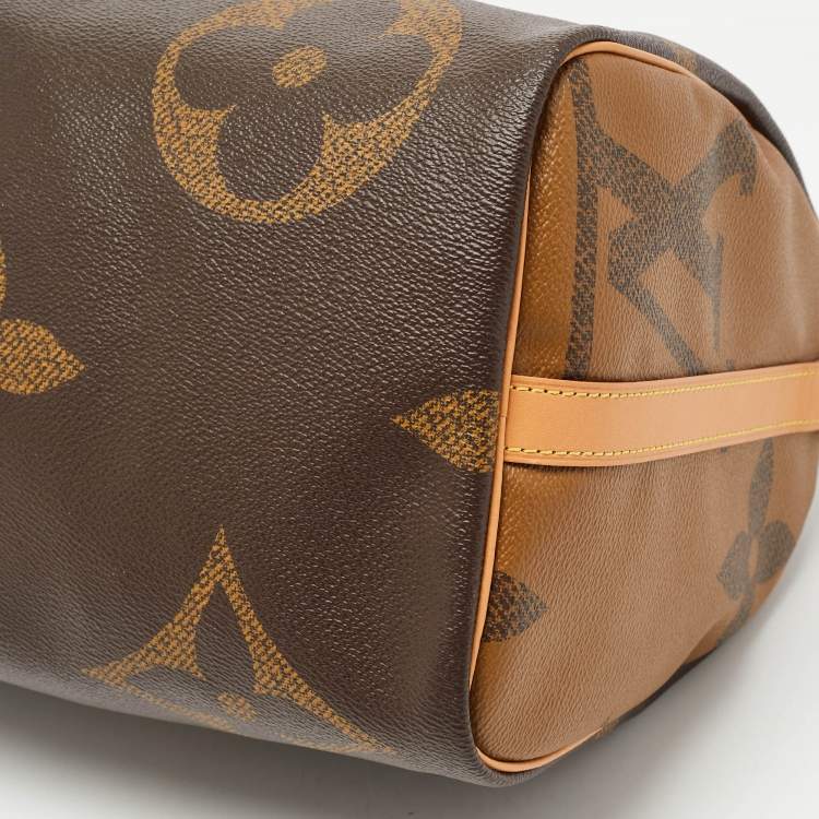 Pre Owned Louis Vuitton Reverse Monogram Giant Canvas Speedy Bandouliere 30 Bag