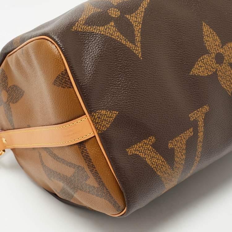 Pre Owned Louis Vuitton Reverse Monogram Giant Canvas Speedy Bandouliere 30 Bag
