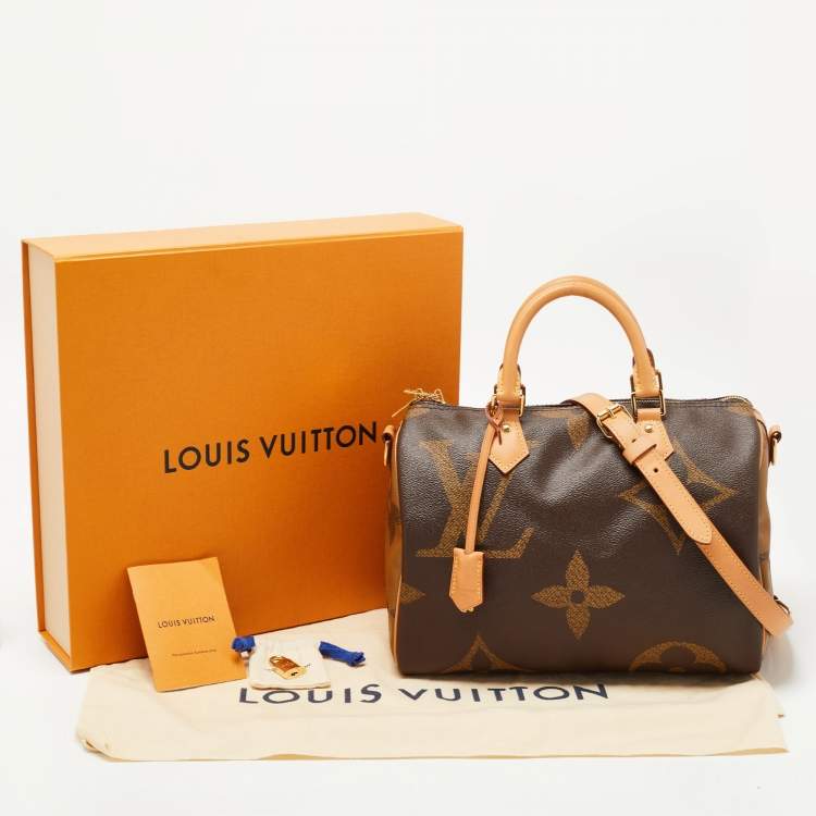 Pre Owned Louis Vuitton Reverse Monogram Giant Canvas Speedy Bandouliere 30 Bag