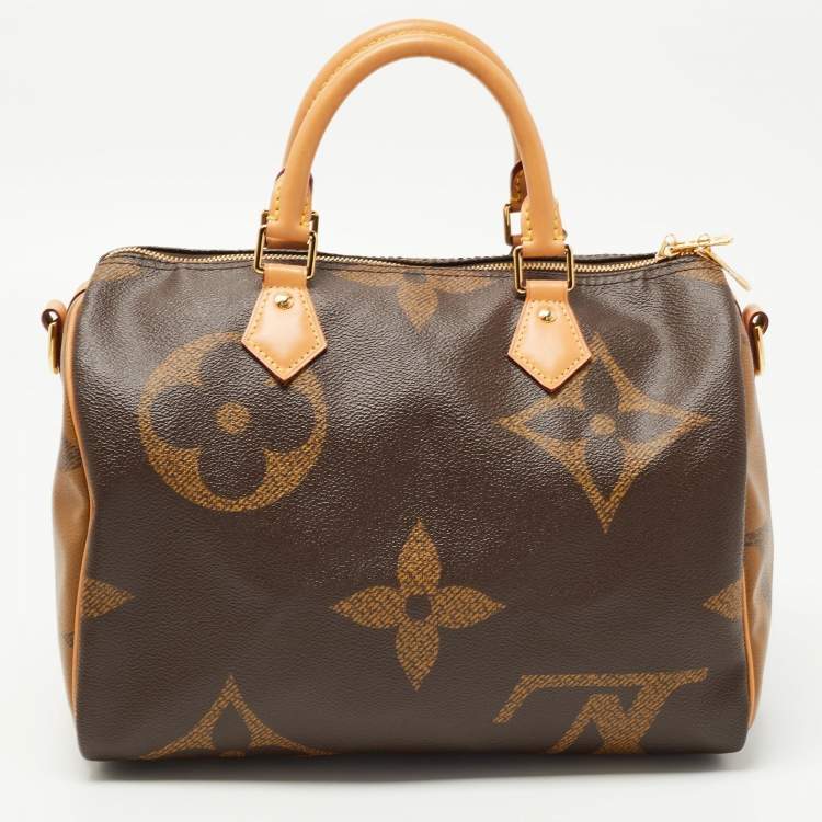 Pre Owned Louis Vuitton Reverse Monogram Giant Canvas Speedy Bandouliere 30 Bag