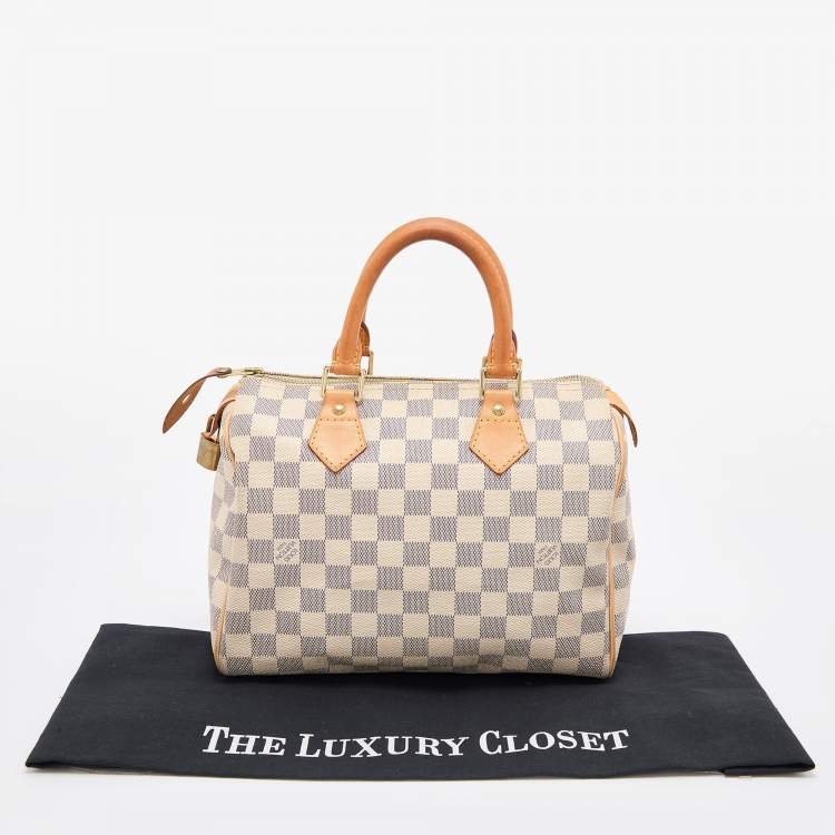 Pre Owned Louis Vuitton Damier Azur Canvas Speedy 25 Bag