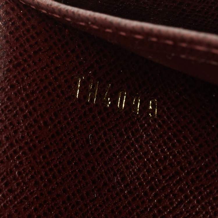Pre Owned Louis Vuitton Brown Leather Pushlock Flap Continental Wallet