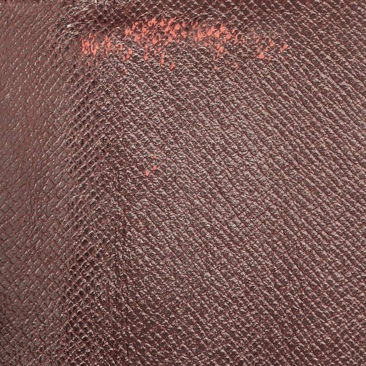 Pre Owned Louis Vuitton Brown Leather Pushlock Flap Continental Wallet