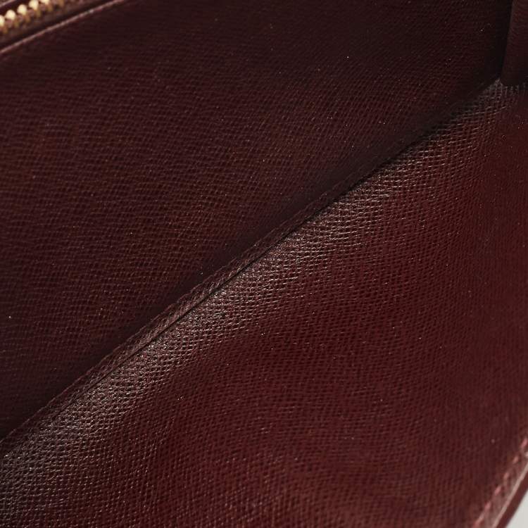 Pre Owned Louis Vuitton Brown Leather Pushlock Flap Continental Wallet