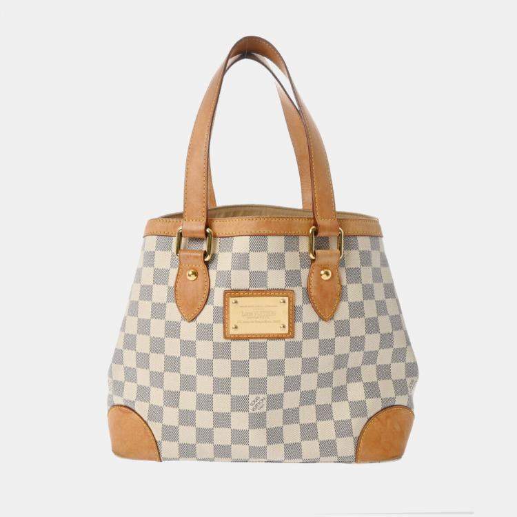 Pre Owned Louis Vuitton White Damier Azur Canvas Hamstead PM Bag
