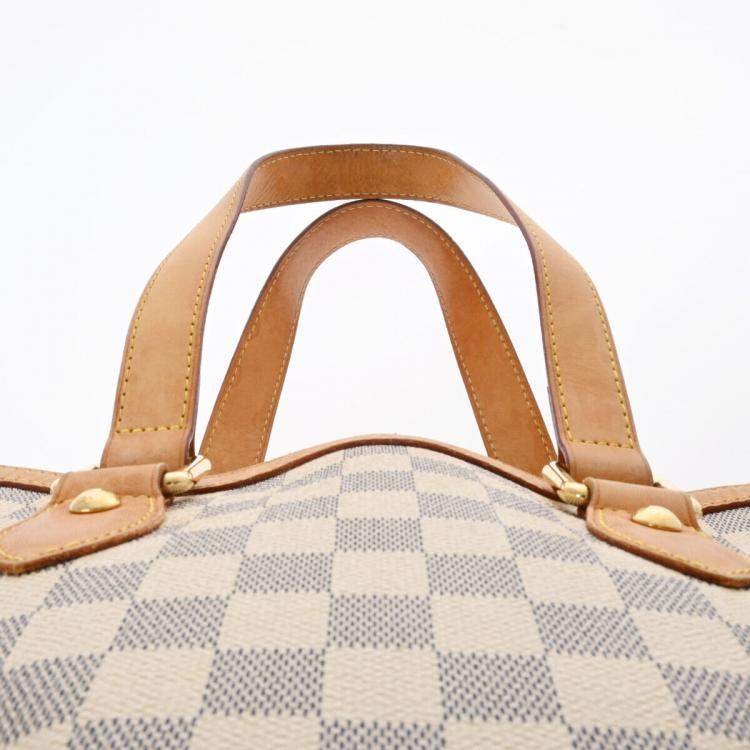 Pre Owned Louis Vuitton White Damier Azur Canvas Hamstead PM Bag