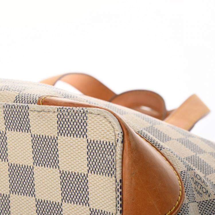 Pre Owned Louis Vuitton White Damier Azur Canvas Hamstead PM Bag