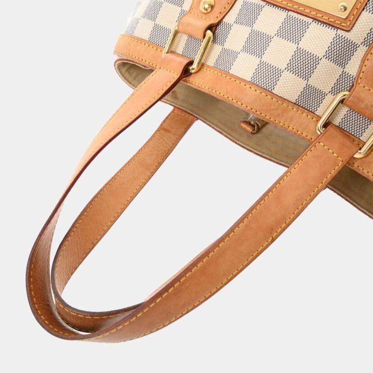 Pre Owned Louis Vuitton White Damier Azur Canvas Hamstead PM Bag