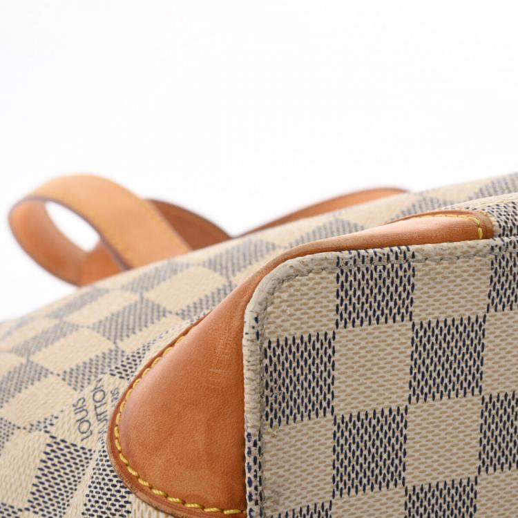 Pre Owned Louis Vuitton White Damier Azur Canvas Hamstead PM Bag