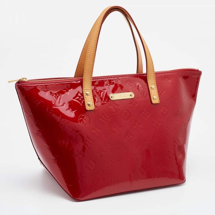 Pre Owned Louis Vuitton Orange Sunset Monogram Vernis Bellevue PM Bag