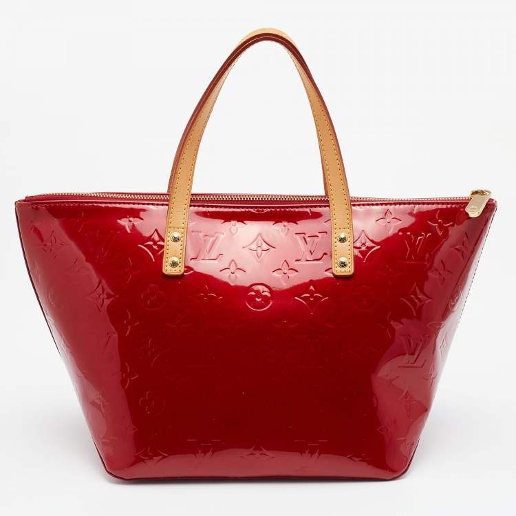 Pre Owned Louis Vuitton Orange Sunset Monogram Vernis Bellevue PM Bag
