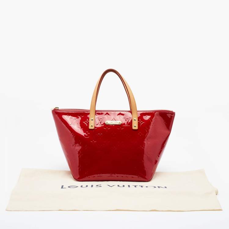 Pre Owned Louis Vuitton Orange Sunset Monogram Vernis Bellevue PM Bag