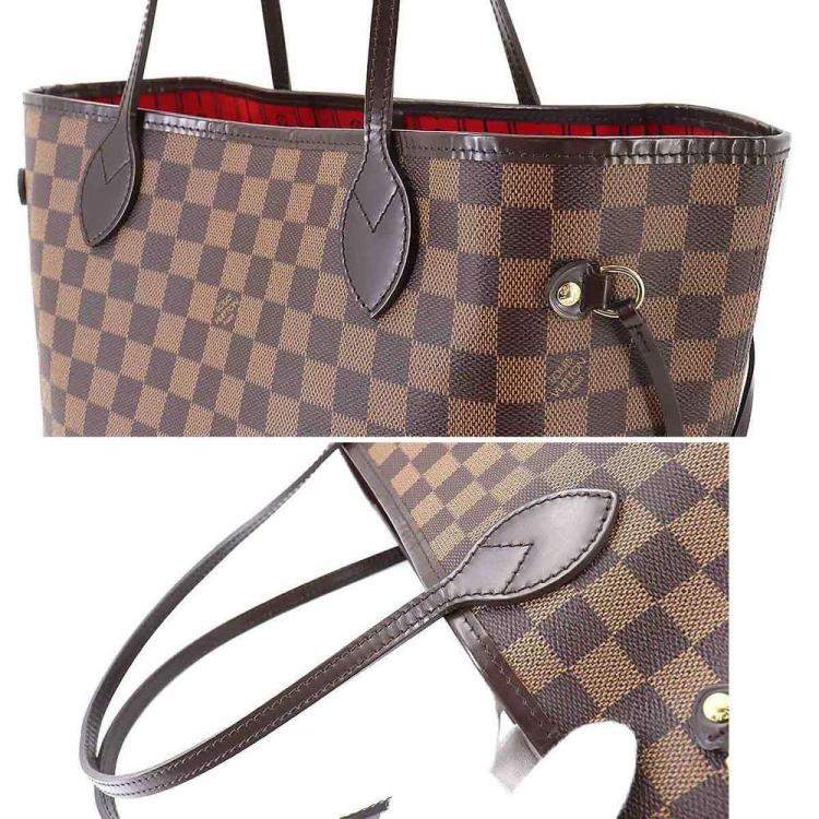 Pre Owned Louis Vuitton Brown Damier Ebene Canvas Neverfull MM Tote Bag
