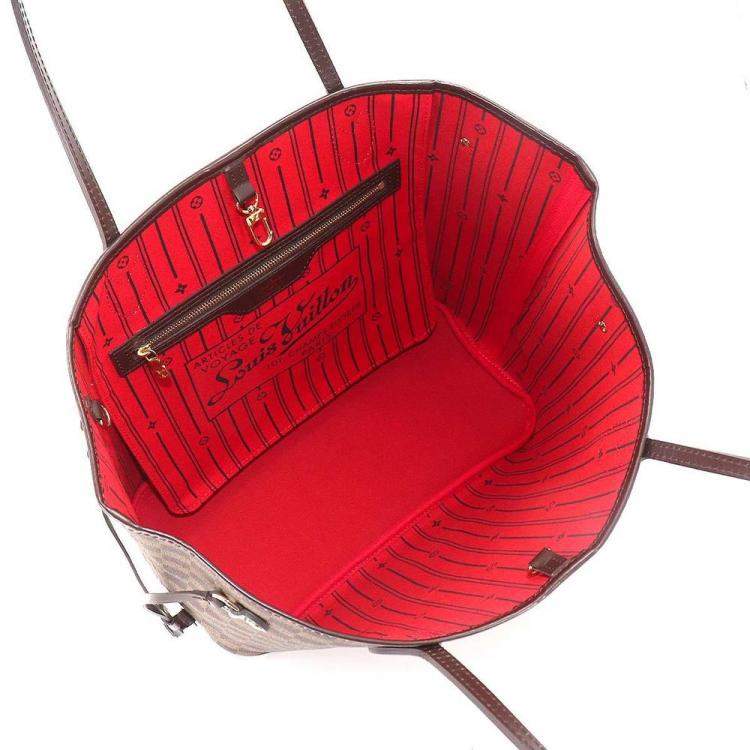 Pre Owned Louis Vuitton Brown Damier Ebene Canvas Neverfull MM Tote Bag