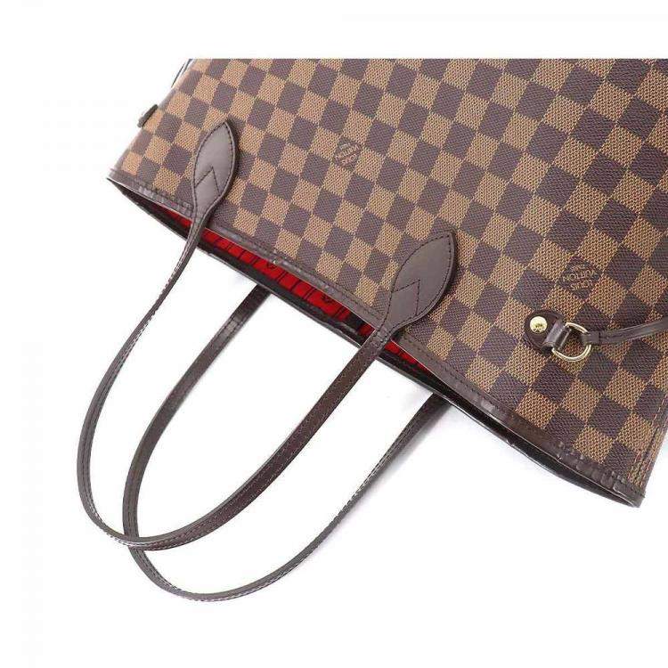 Pre Owned Louis Vuitton Brown Damier Ebene Canvas Neverfull MM Tote Bag