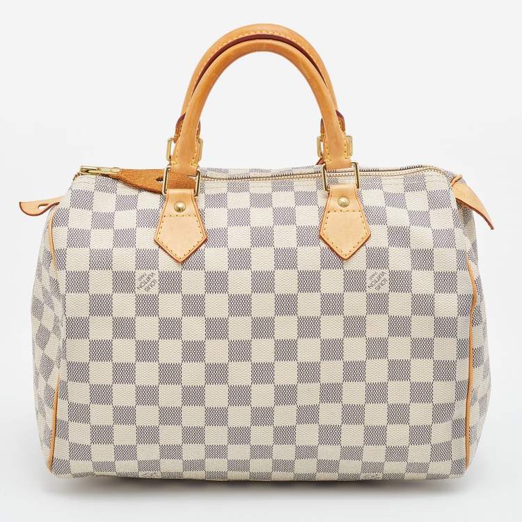 Pre Owned Louis Vuitton Damier Azur Canvas Speedy 30 Bag