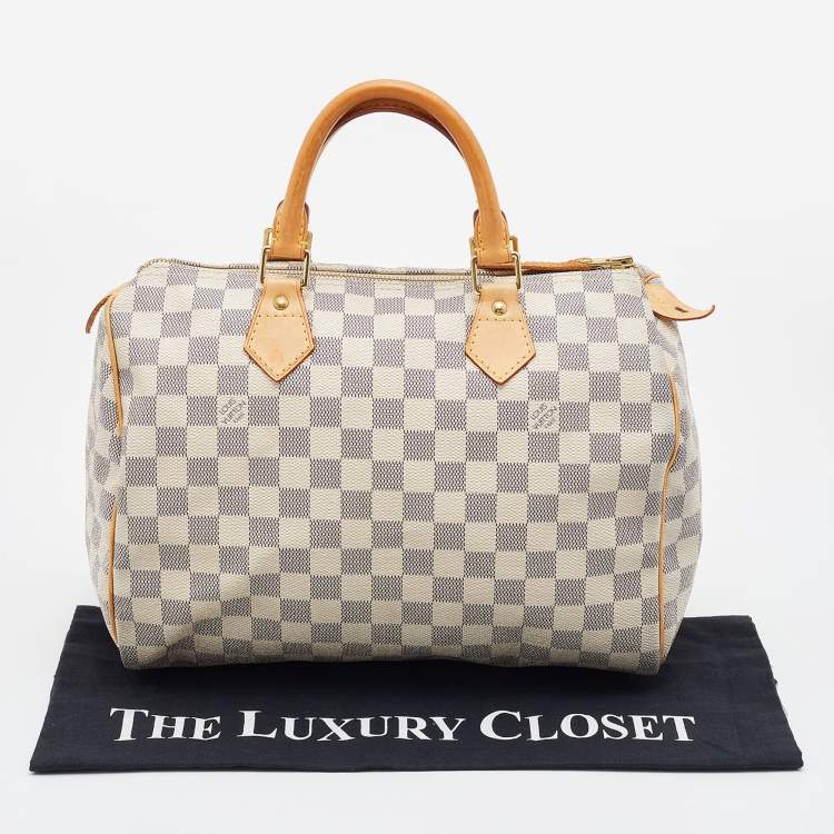 Pre Owned Louis Vuitton Damier Azur Canvas Speedy 30 Bag