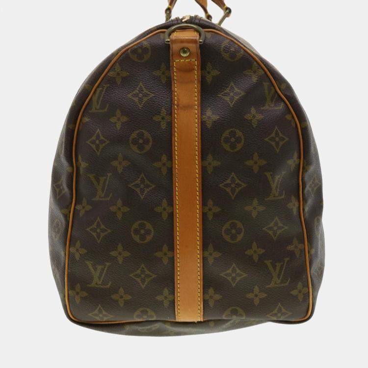 Louis Vuitton Keepall Bandouliere Monogram Giant Reverse 50 Brown in Coated  Canvas with Gold-tone - US