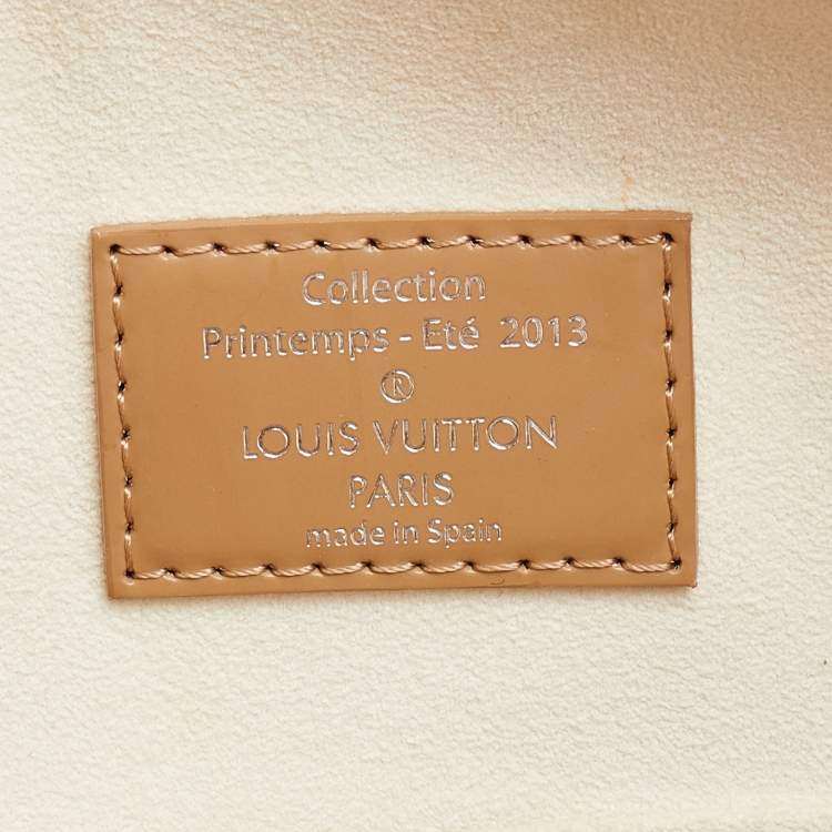 Pre Owned Louis Vuitton Camel Damier Facette Vernis Speedy Cube MM Bag