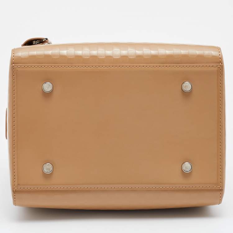 Pre Owned Louis Vuitton Camel Damier Facette Vernis Speedy Cube MM Bag